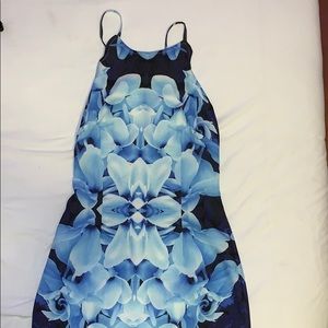 blue floral bodycon